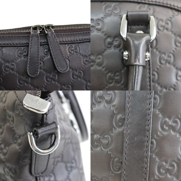 Gucci 2way Tote Shoulder Bag Sima Leather Dark Brown - Picture 6 of 7